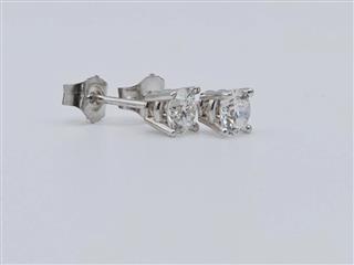 14K White Gold 1/2 CTW Lab Created Round Diamond Stud Earrings